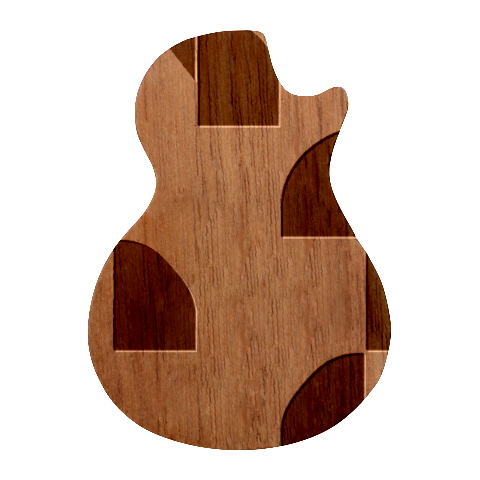 A Minimalist Pattern With Simple Lines And Shapes, Creating A Clean And Modern Aesthetic 04 Guitar Shape Wood Guitar Pick Holder Case And Picks Set from ArtsNow.com Front