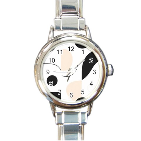 A Minimalist Pattern With Simple Lines And Shapes, Creating A Clean And Modern Aesthetic 05 Round Italian Charm Watch from ArtsNow.com Front