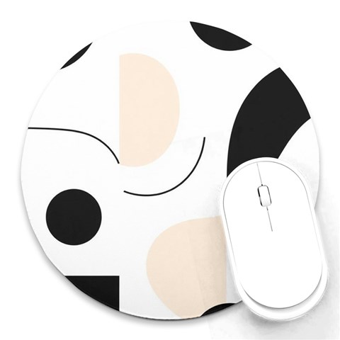 A Minimalist Pattern With Simple Lines And Shapes, Creating A Clean And Modern Aesthetic 05 Round Mousepad from ArtsNow.com Front