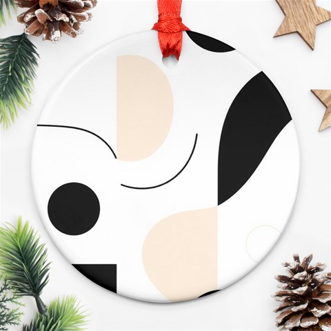 A Minimalist Pattern With Simple Lines And Shapes, Creating A Clean And Modern Aesthetic 05 Ornament (Round) from ArtsNow.com Front