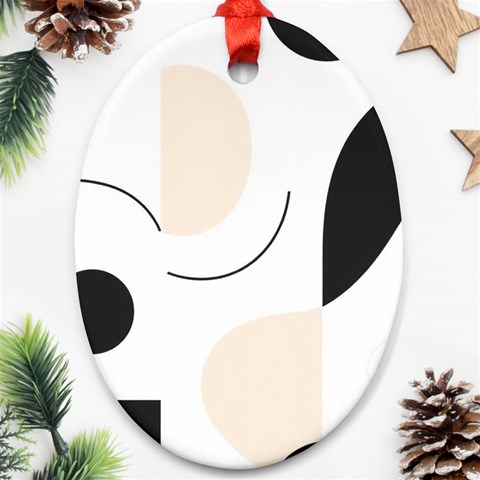 A Minimalist Pattern With Simple Lines And Shapes, Creating A Clean And Modern Aesthetic 05 Ornament (Oval) from ArtsNow.com Front