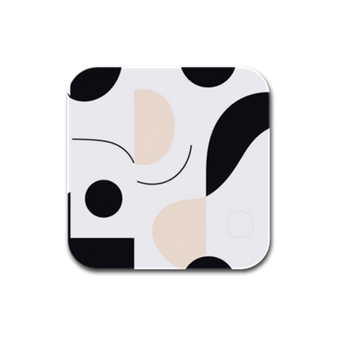 A Minimalist Pattern With Simple Lines And Shapes, Creating A Clean And Modern Aesthetic 05 Rubber Square Coaster (4 pack) from ArtsNow.com Front