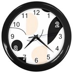 A Minimalist Pattern With Simple Lines And Shapes, Creating A Clean And Modern Aesthetic 05 Wall Clock (Black)