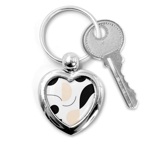 A Minimalist Pattern With Simple Lines And Shapes, Creating A Clean And Modern Aesthetic 05 Key Chain (Heart) from ArtsNow.com Front