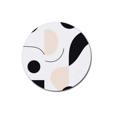 A Minimalist Pattern With Simple Lines And Shapes, Creating A Clean And Modern Aesthetic 05 Rubber Coaster (Round) from ArtsNow.com Front