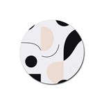 A Minimalist Pattern With Simple Lines And Shapes, Creating A Clean And Modern Aesthetic 05 Rubber Coaster (Round)