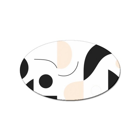 A Minimalist Pattern With Simple Lines And Shapes, Creating A Clean And Modern Aesthetic 05 Sticker (Oval) from ArtsNow.com Front