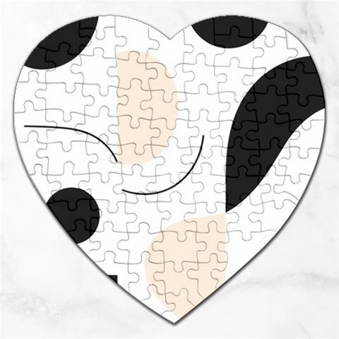 A Minimalist Pattern With Simple Lines And Shapes, Creating A Clean And Modern Aesthetic 05 Jigsaw Puzzle (Heart) from ArtsNow.com Front