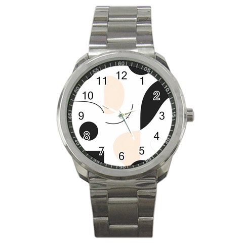 A Minimalist Pattern With Simple Lines And Shapes, Creating A Clean And Modern Aesthetic 05 Sport Metal Watch from ArtsNow.com Front