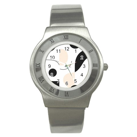 A Minimalist Pattern With Simple Lines And Shapes, Creating A Clean And Modern Aesthetic 05 Stainless Steel Watch from ArtsNow.com Front