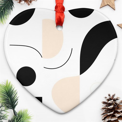 A Minimalist Pattern With Simple Lines And Shapes, Creating A Clean And Modern Aesthetic 05 Heart Ornament (Two Sides) from ArtsNow.com Front