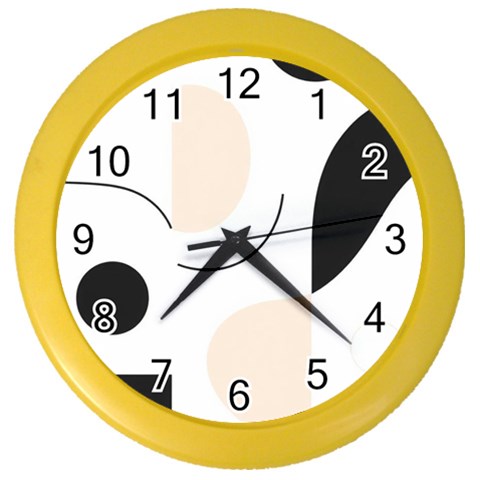 A Minimalist Pattern With Simple Lines And Shapes, Creating A Clean And Modern Aesthetic 05 Color Wall Clock from ArtsNow.com Front