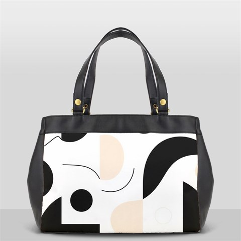 A Minimalist Pattern With Simple Lines And Shapes, Creating A Clean And Modern Aesthetic 05 Oversize Office Handbag (2 Sides) from ArtsNow.com Back