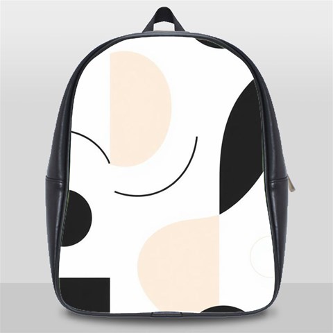 A Minimalist Pattern With Simple Lines And Shapes, Creating A Clean And Modern Aesthetic 05 School Bag (XL) from ArtsNow.com Front