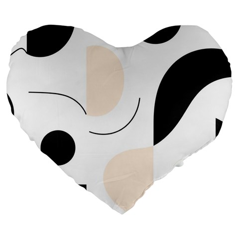 A Minimalist Pattern With Simple Lines And Shapes, Creating A Clean And Modern Aesthetic 05 Large 19  Premium Flano Heart Shape Cushions from ArtsNow.com Front