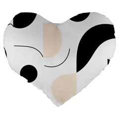 A Minimalist Pattern With Simple Lines And Shapes, Creating A Clean And Modern Aesthetic 05 Large 19  Premium Flano Heart Shape Cushions from ArtsNow.com Back