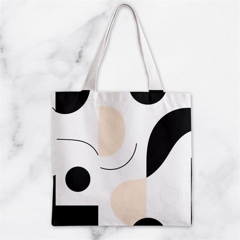 A Minimalist Pattern With Simple Lines And Shapes, Creating A Clean And Modern Aesthetic 05 Zipper Grocery Tote Bag from ArtsNow.com Front