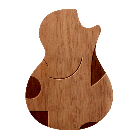 A Minimalist Pattern With Simple Lines And Shapes, Creating A Clean And Modern Aesthetic 05 Guitar Shape Wood Guitar Pick Holder Case And Picks Set from ArtsNow.com Front