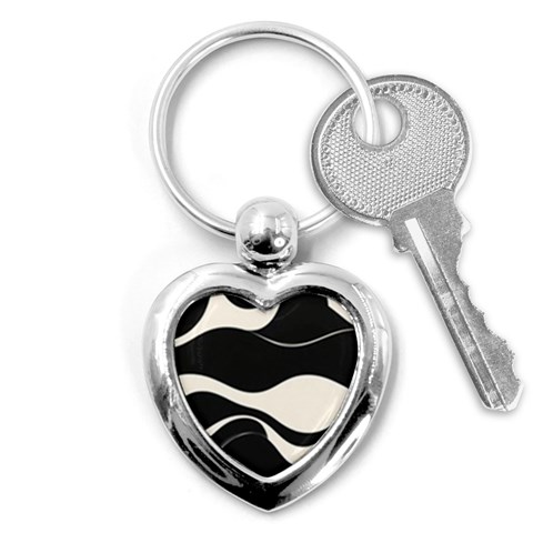 A Minimalist Pattern With Simple Lines And Shapes, Creating A Clean And Modern Aesthetic 06 Key Chain (Heart) from ArtsNow.com Front