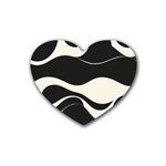 A Minimalist Pattern With Simple Lines And Shapes, Creating A Clean And Modern Aesthetic 06 Rubber Coaster (Heart)