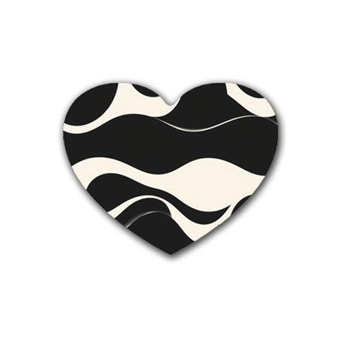 A Minimalist Pattern With Simple Lines And Shapes, Creating A Clean And Modern Aesthetic 06 Rubber Heart Coaster (4 pack) from ArtsNow.com Front