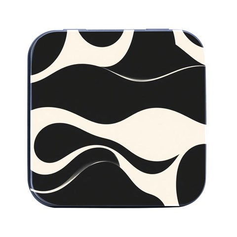 A Minimalist Pattern With Simple Lines And Shapes, Creating A Clean And Modern Aesthetic 06 Square Metal Box (Black) from ArtsNow.com Front