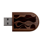 A Minimalist Pattern With Simple Lines And Shapes, Creating A Clean And Modern Aesthetic 06 Wood Oval USB Flash Drive