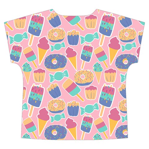 Ice Cream Donut Sweets Candie Short Sleeve Long Pants Satin Pajamas Set from ArtsNow.com Back