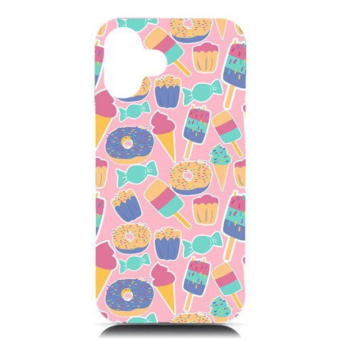 Ice Cream Donut Sweets Candie iPhone 16 Plus Black UV Print PC Hardshell Case from ArtsNow.com Front