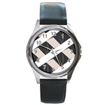 A Minimalist Pattern With Simple Lines And Shapes, Creating A Clean And Modern Aesthetic 07 Round Metal Watch