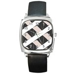 A Minimalist Pattern With Simple Lines And Shapes, Creating A Clean And Modern Aesthetic 07 Square Metal Watch