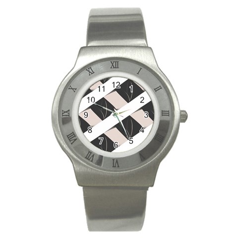 A Minimalist Pattern With Simple Lines And Shapes, Creating A Clean And Modern Aesthetic 07 Stainless Steel Watch from ArtsNow.com Front