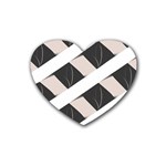 A Minimalist Pattern With Simple Lines And Shapes, Creating A Clean And Modern Aesthetic 07 Rubber Heart Coaster (4 pack)