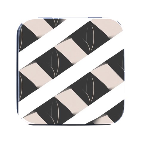 A Minimalist Pattern With Simple Lines And Shapes, Creating A Clean And Modern Aesthetic 07 Square Metal Box (Black) from ArtsNow.com Front