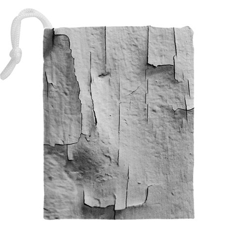 Wall With Cracked White Paint Texture Drawstring Pouch (4XL) from ArtsNow.com Back