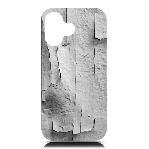 Wall With Cracked White Paint Texture iPhone 16 Black UV Print PC Hardshell Case from ArtsNow.com Front