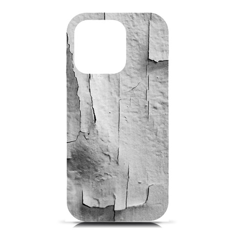 Wall With Cracked White Paint Texture iPhone 16 Pro Black UV Print PC Hardshell Case from ArtsNow.com Front