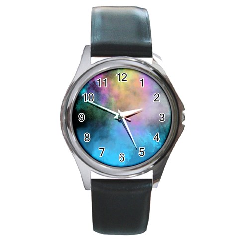 Smokescreen Round Metal Watch from ArtsNow.com Front