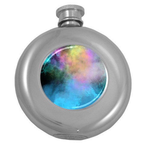 Smokescreen Round Hip Flask (5 oz) from ArtsNow.com Front