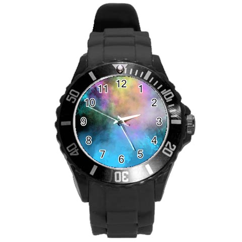 Smokescreen Round Plastic Sport Watch (L) from ArtsNow.com Front