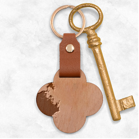 Smokescreen Engraved Wood Key Chain from ArtsNow.com Front