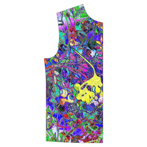 Vibrant Abstract Floral in Rainbow Colors Men s High Neck Button Up Puffer Vest from ArtsNow.com Front Right