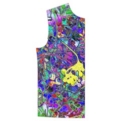 Vibrant Abstract Floral in Rainbow Colors Men s High Neck Button Up Puffer Vest from ArtsNow.com Front Right