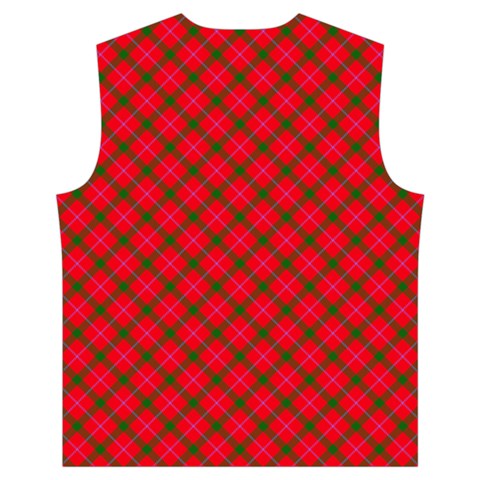 Holiday Plaid Christmas Tartan  Men s High Neck Button Up Puffer Vest from ArtsNow.com Back