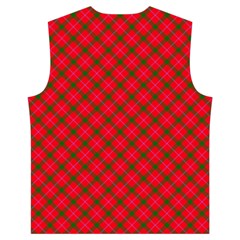 Holiday Plaid Christmas Tartan  Men s High Neck Button Up Puffer Vest from ArtsNow.com Back