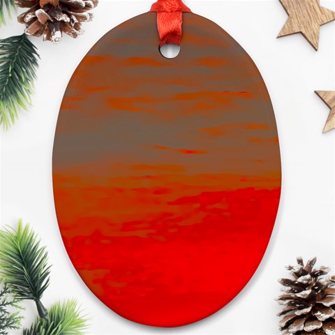 Crimson Skys Ornament (Oval) from ArtsNow.com Front