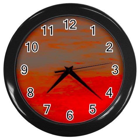 Crimson Skys Wall Clock (Black) from ArtsNow.com Front