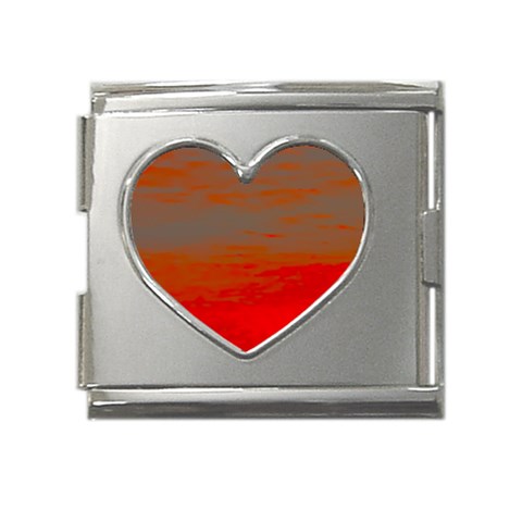 Crimson Skys Mega Link Heart Italian Charm (18mm) from ArtsNow.com Front