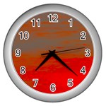 Crimson Skys Wall Clock (Silver)