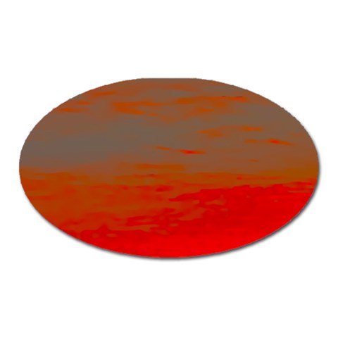 Crimson Skys Oval Magnet from ArtsNow.com Front